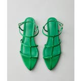 グリーン(30) | ボーンアンクルストラップフラットサンダル | VIS 