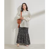 【セットアップ対応】花柄シャーリングロングスカート | VIS  | 詳細画像11 