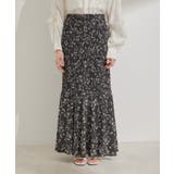 【セットアップ対応】花柄シャーリングロングスカート | VIS  | 詳細画像12 