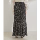 【セットアップ対応】花柄シャーリングロングスカート | VIS  | 詳細画像14 