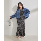 【セットアップ対応】花柄シャーリングロングスカート | VIS  | 詳細画像20 