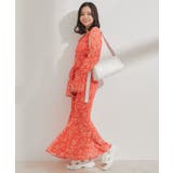 【セットアップ対応】花柄シャーリングロングスカート | VIS  | 詳細画像5 