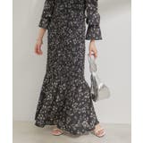 【セットアップ対応】花柄シャーリングロングスカート | VIS  | 詳細画像6 