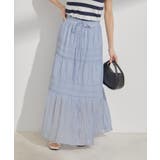 柄＆無地アソートシャーリングティアードスカート | VIS  | 詳細画像15 