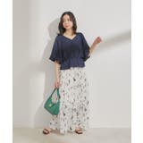 柄＆無地アソートシャーリングティアードスカート | VIS  | 詳細画像2 