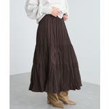 ダークブラウン(20) | 【洗える】ワッシャー加工スカート | VIS 