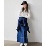 バックレースアップフレアデニムスカート/イージーケア | VIS  | 詳細画像10 