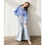 バックレースアップフレアデニムスカート/イージーケア | VIS  | 詳細画像2 