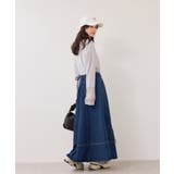 バックレースアップフレアデニムスカート/イージーケア | VIS  | 詳細画像27 