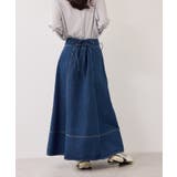 バックレースアップフレアデニムスカート/イージーケア | VIS  | 詳細画像29 