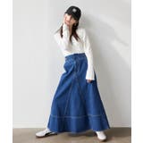バックレースアップフレアデニムスカート/イージーケア | VIS  | 詳細画像8 