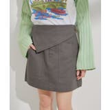 チャコール(06) | フラップ付き台形ミニスカート | VIS 