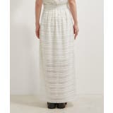 【洗える】フリンジジャガードスリット入りロングスカート | VIS  | 詳細画像15 