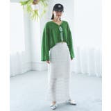 【洗える】フリンジジャガードスリット入りロングスカート | VIS  | 詳細画像27 