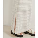 【洗える】フリンジジャガードスリット入りロングスカート | VIS  | 詳細画像7 