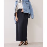 ネイビー(40) | ピンタックデザインニットスカート | VIS 