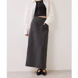 チャコール(06) | ストレッチIラインスカート | VIS 