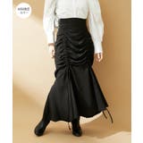 ブラック(01) | 【洗える】ドロストマーメイドスカート | VIS 