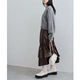 チンツ加工ギャザーロングスカート | VIS  | 詳細画像10 