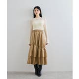 チンツ加工ギャザーロングスカート | VIS  | 詳細画像6 