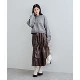 チンツ加工ギャザーロングスカート | VIS  | 詳細画像9 