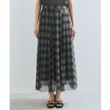 【洗える】チュールプリントチェックスカート | VIS  | 詳細画像13 