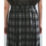 【洗える】チュールプリントチェックスカート | VIS  | 詳細画像17 