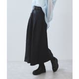 ブラック(01) | ウエスト切替デザインフレアスカート | VIS 