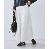 オフホワイト(15) | ウエスト切替デザインフレアスカート | VIS 