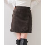 ブラウン(20) | 釦ポイントスエードライクミニスカート | VIS 