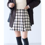 オフホワイト(15) | ロービングチェックミニスカート | VIS 