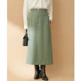 グリーン系(35) | 【防シワ・洗える】ファスナーIラインスカート | VIS 