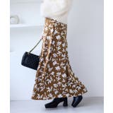 【WEB限定】アソート柄セミフレアロングスカート | VIS  | 詳細画像4 