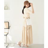 ベージュ(27) | 前後2WAY異素材ドッキングワンピース | VIS 