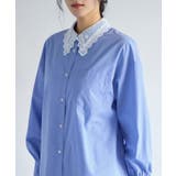 襟レース付きミニ丈シャツワンピ | VIS  | 詳細画像14 