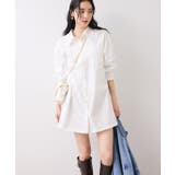 襟レース付きミニ丈シャツワンピ | VIS  | 詳細画像6 