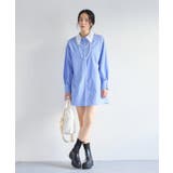 襟レース付きミニ丈シャツワンピ | VIS  | 詳細画像7 