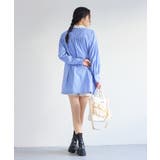 襟レース付きミニ丈シャツワンピ | VIS  | 詳細画像8 