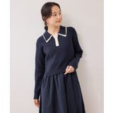 ダブルカラーポロニットドッキングワンピース | VIS  | 詳細画像14 