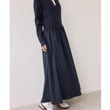 ダブルカラーポロニットドッキングワンピース | VIS  | 詳細画像15 