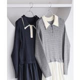 ダブルカラーポロニットドッキングワンピース | VIS  | 詳細画像25 