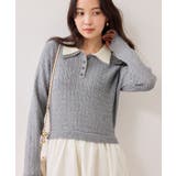 ダブルカラーポロニットドッキングワンピース | VIS  | 詳細画像6 