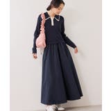 ネイビー(40) | ダブルカラーポロニットドッキングワンピース | VIS 