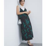 ブラック系(02) | 【洗える】アート柄キャミワンピース | VIS