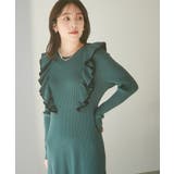 配色がアクセント。フリルニットワンピース | VIS  | 詳細画像4 