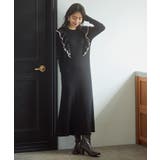 配色がアクセント。フリルニットワンピース | VIS  | 詳細画像5 