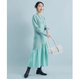 【星玲奈さんコラボ】スリーブコンシャスアシンメトリー切り替えニットワンピース | VIS | 詳細画像1