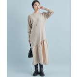 【星玲奈さんコラボ】スリーブコンシャスアシンメトリー切り替えニットワンピース | VIS | 詳細画像11