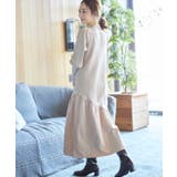 【星玲奈さんコラボ】スリーブコンシャスアシンメトリー切り替えニットワンピース | VIS | 詳細画像4