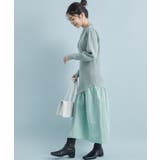 【星玲奈さんコラボ】スリーブコンシャスアシンメトリー切り替えニットワンピース | VIS | 詳細画像7